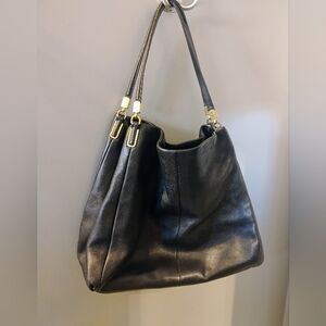 Coach Madison Phoebe Leather Shoulder Bag Pebbled Back Vintage Large